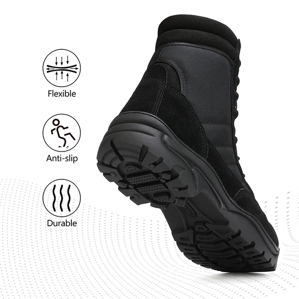 Men's Comfortable Military Tactical Boots - BLACK SUEDE - 5